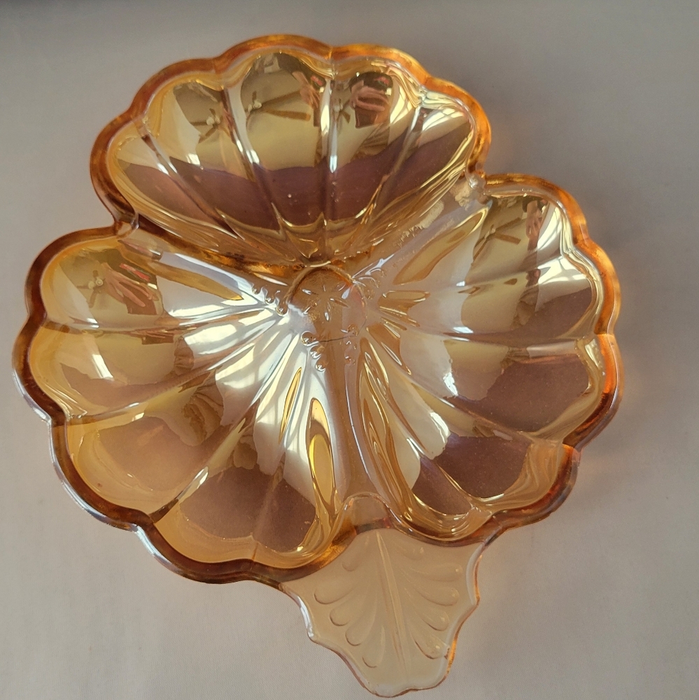 1930s Iridescent Candy Trinket Dish Depression Glass Jeanette Vtg All Occasion